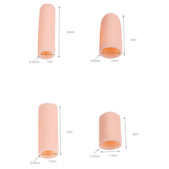 Bout de doigt ouvert en silicone, gel, nude, 15 x 50 mm Protection des doigts, paire, 2 pcs-P-05-08-Foot care-Tout pour la manucure