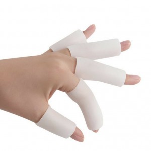 Dedo abierto de silicona, gel, desnudo, 15x50mm Protector de dedos, par, 2 unids