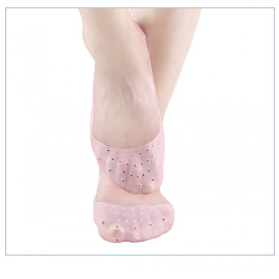Beige Silikon Fünf Zehen Pad mit Perforation Zehenschutz, mini Socken-P-05-06-04-Foot care-Alles für die Maniküre