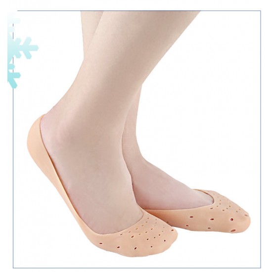 Mini-chaussettes de protection des orteils perforées en silicone beige à cinq orteils-P-05-06-04-Foot care-Tout pour la manucure