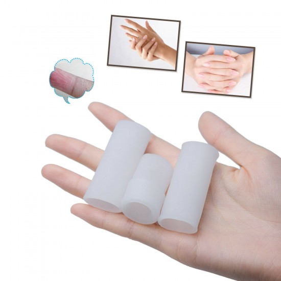 Siliconen Open vingertop, gel, wit, 15 x 50 mm vingerbescherming, paar, 2 stuks-P-05-07-01-Foot care-Alles voor manicure