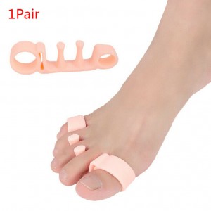 Corrector divider of five toes made of medical silicone with fixing rings on the thumb and little finger