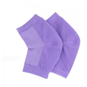  Chaussettes en coton violet Chaussettes anti-fissures au talon Chaussettes de soin des pieds hydratantes en silicone élastique doux