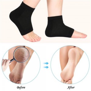  Chaussettes en coton bleu Chaussettes anti-fissures au talon Chaussettes de soin des pieds hydratantes en silicone élastique doux