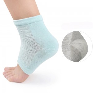 Blue cotton socks, anti-cracking and heel protection Socks, Soft elastic silicone moisturizing socks for foot skin care