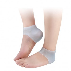 Protetor de Calcanhar roxo, meia dedo do pé de silicone no calcanhar do pé, hidratação e proteção contra descamação e rachaduras