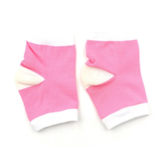 Mi-chaussette rose hydratante avec talon en silicone à lintérieur (prix de la paire - couleur au choix)-P-22-Foot care-Tout pour la manucure