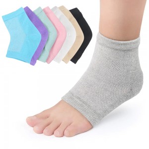 Chaussettes en coton de couleur Chaussettes anti-fissures au talon Chaussettes de soin des pieds hydratantes en silicone élastique doux