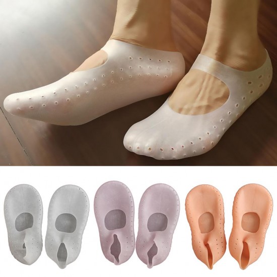 Witte siliconen antislip sok voor de hele voet van de voet, hydraterend en beschermend de voet, ademend-3676-18-06-Foot care-Alles voor manicure