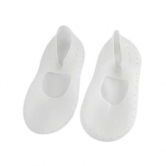 Biała silikonowa antypoślizgowa skarpeta na całą stopę, nawilżająca i chroniąca stopę, oddychająca-3676-18-06-Foot care-Wszystko do manicure