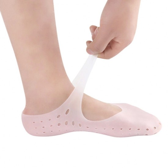 White silicone non-slip full-foot sock, moisturizing and protecting the foot, breathable, 3676, Subology,  Health and beauty. All for beauty salons,All for a manicure ,Subology, buy with worldwide shipping