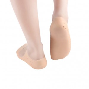 Белый силиконовый не скользящий носок на всю стопу ноги, увлажнение и защита стопы, дышащий