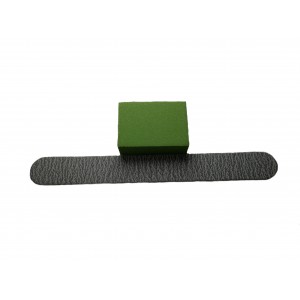 Disposable kits file 100/180 BAF 150/180, abrasive Zebra, gray and green color, wooden base