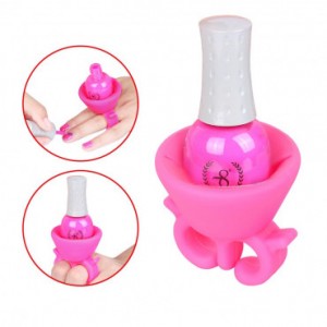 Silicone bottle holder on the fingers, on the hand, stand, pink, light green, purple, 1pc