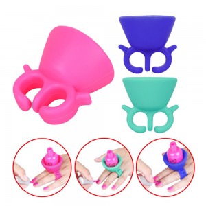 Silicone bottle holder on the fingers, on the hand, stand, pink, light green, purple, 1pc