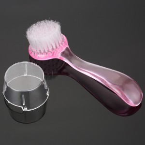 Brosse à ongles ronde avec manche et capuchon en plastique, badigeonnage, poils raides, couleur aléatoire, bleu, rose