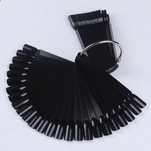 Black tips, 50 pieces on the ring, fan, 12 cm