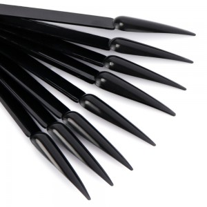 Tips black stiletto long, long, on a ring 50 pcs, for design, palette, for polishes, gel polishes, long stiletto