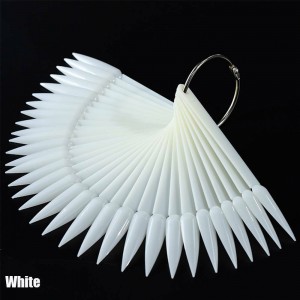 Tips stiletto long, white, long, on a ring 50 pcs, for design, palette, for polishes, gel polishes, long stiletto