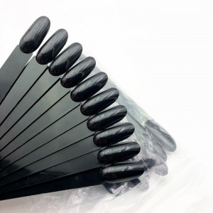Tips black almond, on the ring 50 PCs, for design, palette, for lacquers, gel lacquers, oval