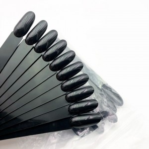 Tips black almond, on a ring 50 pcs, for design, palette, for polishes, gel polishes, oval