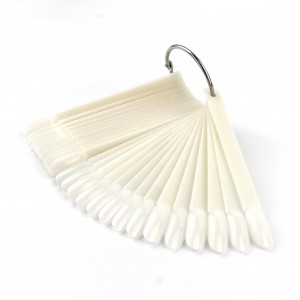 Tips oval, white, almond, on a ring 50 pcs, for design, palette, for polishes, gel polishes