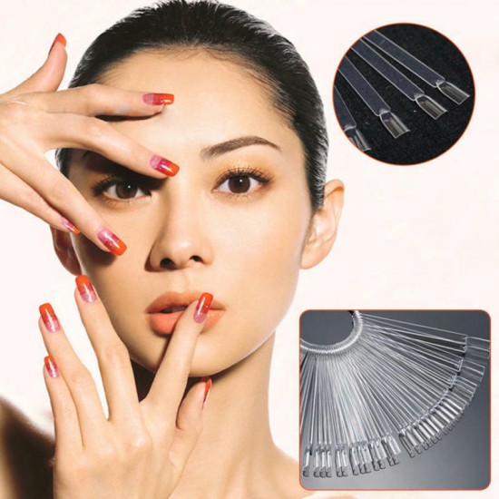 The tips are transparent, 50 pieces on the ring, fan, 10 cm, 3421-TD-01, Tips,  All for a manicure,Supplies ,  buy with worldwide shipping