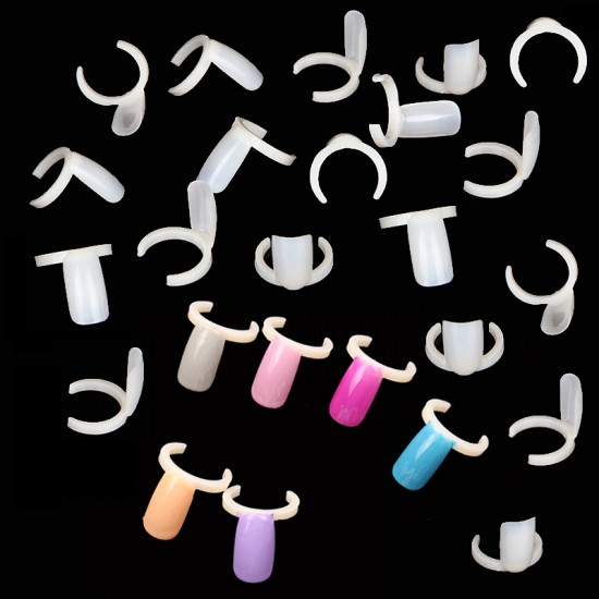 Tips met ring, wit, melkachtig, voor gellak, voor design, voor tube, display, voor samples-3423-Ubeauty Decor-Tipps, Formen für Nägel