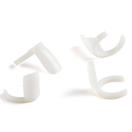 Pontas com anel, brancas, leitosas, para polimento de gel, para design, para tubo, display, para amostras-3423-Ubeauty Decor-Dicas, formas para unhas