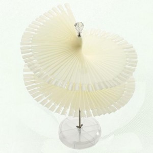 Palette on a stand, spiral, white tips, on a leg, 120 pcs, for samples, for varnishes, for nails, for design