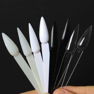 Nail tips milky, stiletto, short, on the ring 50 PCs, for design, palette, for lacquers, gel lacquers, short stiletto