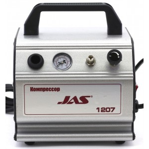 Airbrush compressor, Jas 1207, met drukregelaar, 300 ml opvangbak