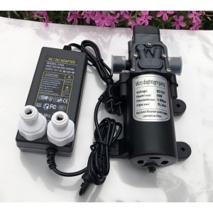 Diaphragm pump 5l/min, with power supply 12v, 60 W, 0.8 MPa, 1/2 thread, for container, for osmosis, for fog, self-priming