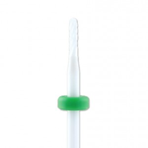ceramic cutter rounded needle green, for manicure and pedicure, for side rollers