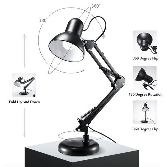 Lampe de table sur pied, réglable, en hauteur, pivotante, blanche, lampe de bureau, DL-600-6730-Electronic-équipement électrique