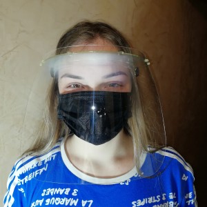 Mask, Protective screen, with elastic band, reusable, for the master, for the seller, for face protection