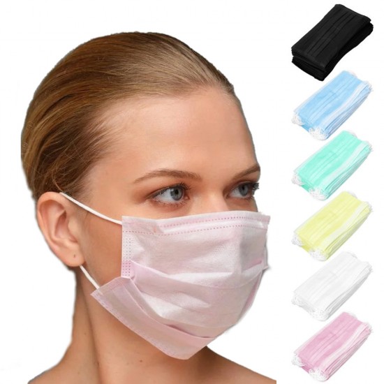 Maseczka na twarz 50szt opakowanie ochrona przed zarazkami, bakteriami, kurzem, pyłkami, kropelkami powietrza-3791-Polix PROMED-Wszystko do manicure