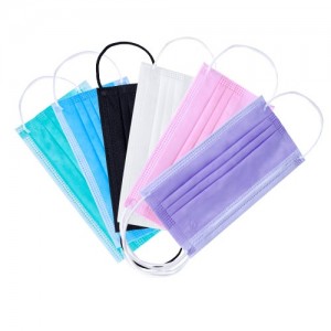Face masks, 50 PCs per pack, three-layer, protective, blue, white, pink, mint, black, disposable