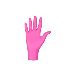 Перчатки Nitrylex® Collagen, Ярко Розовый, S, 100 шт, 50 пар, нитриловые, не стерильные, защитные, смотровые, для мастеров, защита кожи