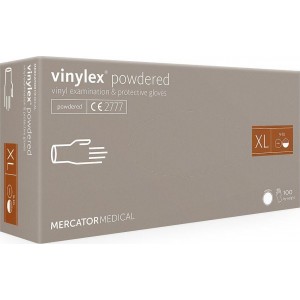 Jednorazowe rękawiczki winylowe pudrowane XL Vinylex® pudrowane Mercator Medical XL 100szt (winyl)
