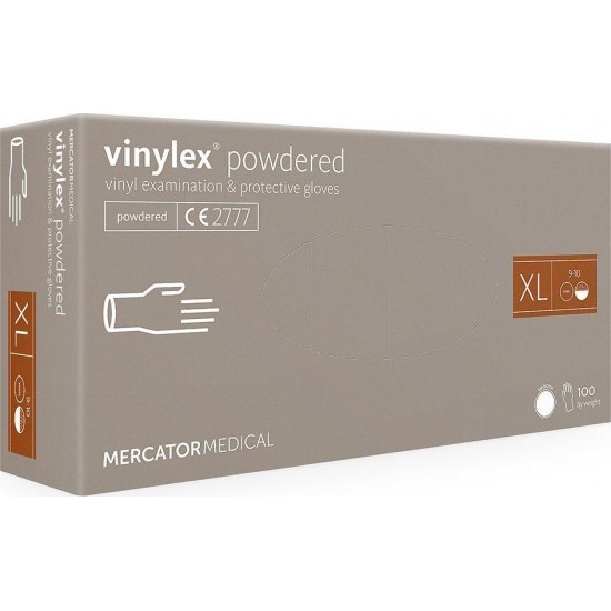 Jednorazowe rękawiczki winylowe pudrowane XL Vinylex® pudrowane Mercator Medical XL 100szt (winyl)-952731929-Mercator Medical-Materiały eksploatacyjne