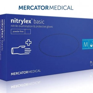 Перчатки NITRYLEX® CLASSIC, синие,  S, 100 шт, 50 пар, нитриловые, не стерильные, защитные, смотровые, нитрилекс, Малазия, Mercator Medical