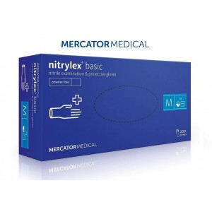  Rękawiczki NITRYLEX® CLASSIC, niebieskie, S, 100 szt., 50 par, nitrylowe, niejałowe, ochronne, diagnostyczne, nitrylowe, Malezja, Mercator Medical