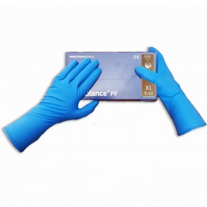  Gants en latex épais Ambulance PF ultra, XL, 50 pcs, 25 paires, Mercator Medical, bleu, protection des mains, protection de la peau