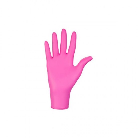 Rękawiczki Nitrylex® Collagen, Hot Pink, M, 100 szt., 50 par, nitrylowe, niejałowe, ochronne, egzaminacyjne, dla majsterkowiczów, ochrona skóry-6118-Mercator Medical-Materiały eksploatacyjne