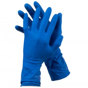 Gloves thick, latex, long Ambulance PF ultra, M, 2 pcs, 1 pair, Mercator Medical, blue