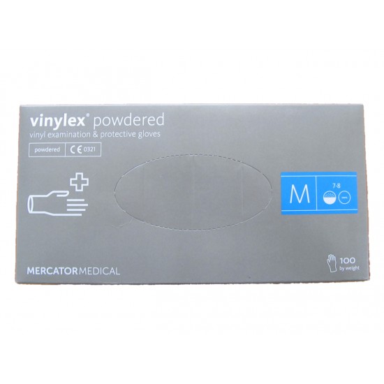 Gepuderte Einweghandschuhe aus Vinyl M Vinylex® gepudert Mercator Medical M 100 Stk. (Vinyl)-952731929-Mercator Medical-Verbrauchsmaterial