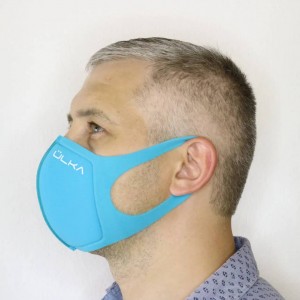 ULKA wiederverwendbare Aktivkohle-Schutzmaske, blau, 2 Monate Gebrauch