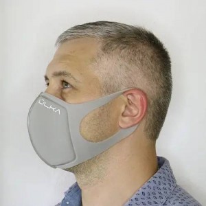 Máscara protetora reutilizável de carvão ULKA, cinza, fácil de usar, não causa reações alérgicas