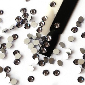 Nail stones, rhinestones, Svarowski Black Diamand, SS4, Black Diamond, Glass, Black caviar, stones, decor, nails, 1600 PCs